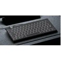 Keysonic KSK-5010ELC (DE) Mini Tastatur, Hintergrundbeleuchtung, integrierter Nummernblock, Combo, schwarz, Kabelgebunden, USB, Membran Key Switch, QWERTZ, LED, Schwarz