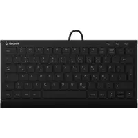 Keysonic KSK-5011ELC (DE) Mini Tastatur, Hintergrundbeleuchtung, integrierter Nummernblock, Combo, schwarz, Kabelgebunden, USB, Membran Key Switch, QWERTZ, LED, Schwarz