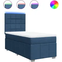 Syfax Boxspringbett mit Matratze Blau 100x200 cm Stoff