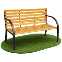 Akord Gartenbank DALIA lackiertes Holz Stahlbeine Breite 122 cm