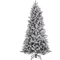 Black Box Trees Künstlicher Weihnachtsbaum Snowdon - H185 x Ø117 cm - Grün mit Frostoptik