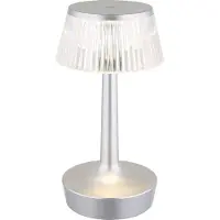 Globo Akku Tischleuchte Kristall Tischlampe CCT dimmbar Nachttischleuchte Touchdimmer, silber, LED 0,7W 90Lm warmweiß, DxH 12x23 cm