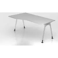 Proregal - Büromöbel mit top Leistungsdaten Schreibtisch Keijo | Grau | BxT 180x100/80cm | Höhe 68-76cm | stufenlos höhenverstellbar | A-förmiges Rundrohrgestell Silber | Rechteckform