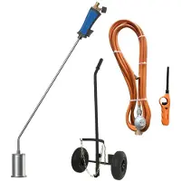 Kemper Thermischer Unkrautvernichter Brenner 60 mm Schlauch 5 Meter Wagen mit Rädern für Gasflasche Gasanzünder + Druckminderer Gas