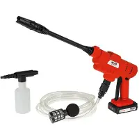 Walter Akku Druckreiniger 20 V, kompaktes Design, 5 m Wasserschlauch, max. Arbeitsdruck 24 bar, Pumpenleistung 198L/Stunde, max. Akkulaufzeit 45 min, kabellos für mehr Mobilität, verstellbare Düse