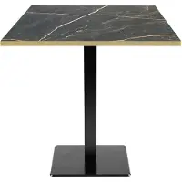 Restootab Tisch 70 x 70 cm – Mailand Modell Samas Marmor mit Messingkanten