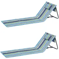 Linder Exclusiv GmbH Strandliege Strandmatte Matte Badematte Liege faltbar Tasche gestreift 2er Set