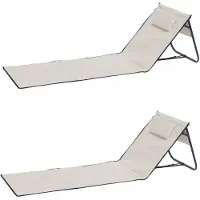 Linder Exclusiv GmbH Strandliege Strandmatte Matte Badematte Liege faltbar Tasche beige 2er Set