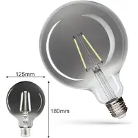 Spectrum E27 LED Retro Vintage Modern Schwarz Filament Leuchtmittel Glühbirne Alt Klassisch G125 Ø 125mm