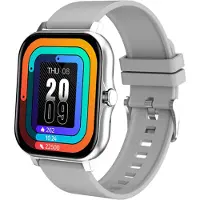 TPFNet Smartwatch mit Silikon Armband - individuelles Display - Smart Watch Armbanduhr - Modell SW4 - Grau