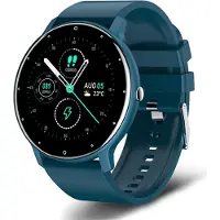 TPFNet Smartwatch mit Silikon Armband - individuelles Display - Smart Watch Armbanduhr - Modell SW1 - Blau