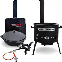 Grillpeter Utschak Asamat Ø45 cm Kazan 16L Gaskocher und Abdeckhaube