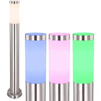 Globo Lighting RGB LED Sockelleuchte, Edelstahl, App-/Sprachsteuerung