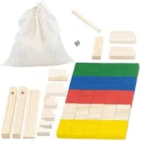 Playtastic 263-teiliges Domino-Set mit Holzsteinen & Action-Elementen