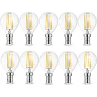 V-TAC 10x E14 4 W Filament LED Leuchtmittel Leuchte Birne Kugel 470 Lumen Eck klar Glas warmweiß (2700K)