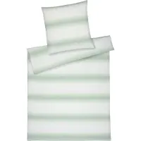 Elegante Halbleinen-Bettwäsche-Garnitur Layer Farbe Pastellgrün Größe 155x220+80x80