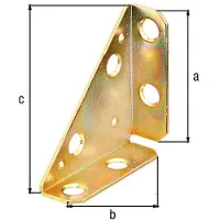 Alberts Eckplatte, Verbindungsblech, verzinkt, Holzverbinder, 50 x 50 x 70 mm, 25 Stück