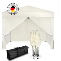 Kronenburg Faltpavillon 3x3m - Wasserfest, UV-Schutz 50+, 4 Seitenteile, champagner