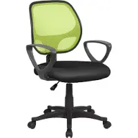 Dmora Bürostuhl Ddjidj, Mesh-Arbeitsstuhl mit Armlehnen, Ergonomischer Bürositz, 56x57h88/100 cm, Schwarz und Grün