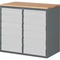Stier Schubladenschrank Premium mit 12 Schubladen und Buchentop BxTxH 1145x650x1035 mm