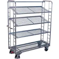 Cordes Etagenwagen mit 4 Drahtgitterböden verzinkt 400 kg Traglast Typ L + EasySTOP