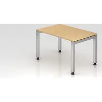 Proregal - Büromöbel mit top Leistungsdaten Schreibtisch Pejo | Ahorn | Silber Gestell | BxT 120x80cm | Arbeitshöhe 68-76cm | stufenlos höheneinstellbar | 4-Fuß-Gestell eckig | Rechteckform mit schwebender Tischplatte