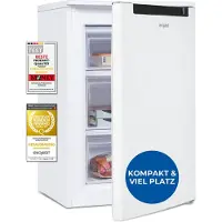 Exquisit Gefrierschrank, 4-Sterne-Gefrieren, Energieklasse C, 87 Liter, Gefrierschrank klein, kompakt, Tiefkühlschrank, 55 cm breit, GS581-040C weiss