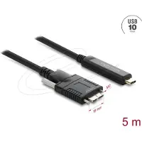DeLOCK 83623, 5 m, USB C, Micro-USB B, USB 2.0, 10 Gbit/s, Schwarz