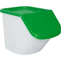BRB-Lagertechnik Zutatenspender, 40 Liter, LxBxH 610 x 430 x 450 mm, Behälter weiß, Deckel grün, PP