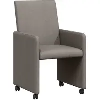 vidaXL Esszimmerstühle mit Rollen 2 Stk. Stoff Taupe 57 x 66 x 94 cm
