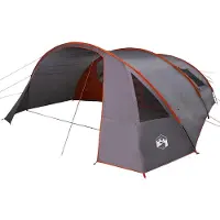 vidaXL Tunnelzelt für 6 Personen Grau und Orange 700 x 590 x 215 cm