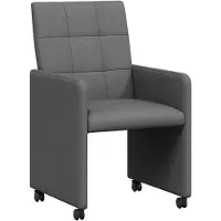 vidaXL Esszimmerstühle mit Rollen 2 Stk. Stoff Dunkelgrau