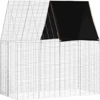 vidaXL Hasenkäfig Silber 200 x 100 x 210 cm Verzinkter Stahl