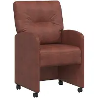 vidaXL Esszimmerstühle mit Rollen 2 stk. Kunstleder Glänzendes Braun