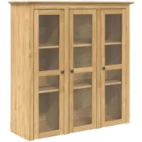 vidaXL Schrank mit Glastüren BODO Honigbraun 115,5 x 38,5 x 117,7 cm