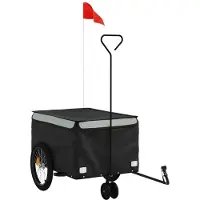 vidaXL Fahrradanhänger Schwarz und Grau 30 kg Eisen
