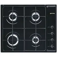 Smeg S64SN Einbau-Gaskochfeld, 60 cm, 4 Brenner, schwarz