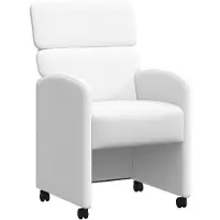 vidaXL Esszimmerstühle mit Rollen 2 stk. Kunstleder Weiß