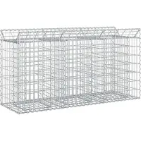 vidaXL Gabionen-Hochbeet 150 x 50 x 80 cm Verzinkter Stahl Silber