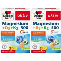 Queisser Pharma & Co. KG Doppelherz Magnesium 500+D3+K2 Depot Tabletten 2x 2x60 St