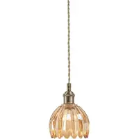 Markslöjd Gota Hängeleuchte, altmessing/amber, Glas, Ø 13 cm, Stecker - , Gotta, Bronze / Altmessing, für Wohnzimmer, Glas