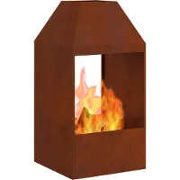 vidaXL Feuerstelle Rostoptik 50 x 50 x 100 cm Wetterfeststahl