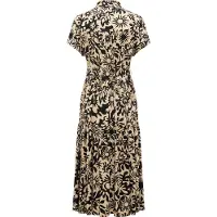 Ragwear A-Linien-Kleid "Liora Print" 1 tlg. Ohne Taschen Wadenlanges Kurzarmkleid mit Bindeband