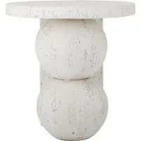 Bloomingville Tally Beistelltisch, weiß, Höhe 46 cm, Harz - , Tally, Weiß, für Wohnzimmer, Kunststoff, Modern