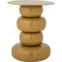 Bloomingville Olonne Beistelltisch, gelb, Höhe 48 cm, Metall - , Olonne, Gelb, für Wohnzimmer, Metall, Modern