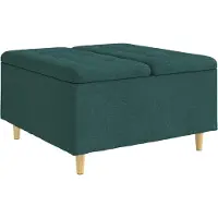 vidaXL Aufbewahrungsottomane Dunkelgrün 80 x 80 x 45 cm Stoff