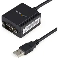 StarTech.com .com 1.8m 1-Port FTDI USB auf Seriell RS232 Adapter, USB zu RS232 DB9 Adapterkabel mit COM Retention, TAA-Konform, DB-9, USB 2.0 A, 0,2 m, Schwarz