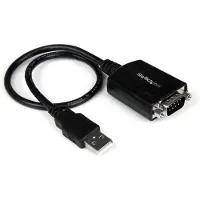 StarTech.com .com USB 2.0 auf Seriell Adapter - USB zu RS232 / DB9 Konverter (COM) 0,3m, Schwarz, CE, FCC, Mac OS X 13.0 Ventura, 70 g, 1 Stück(e), 174 mm