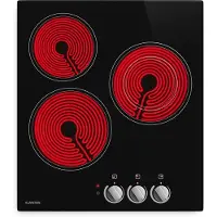 Klarstein Glaskeramik-Kochfeld – 45 cm Glasoberfläche, 3-Zonen-Elektrokochfeld mit Dual-Zone, Drehregler, 4700 W, Restwärmeanzeige & Kindersicherung, leicht zu reinigende Kochfläche