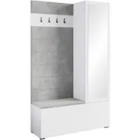 Möbel Kraft Garderobe Tejo Weiß Hochglanz